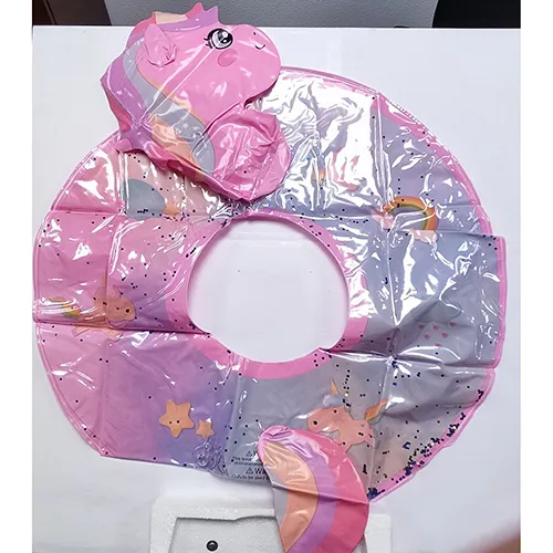 Inflatable swim seat, in the shape of a unicorn. Product sold online, in particular via Amazon (ASIN: B0F52WF9XX).