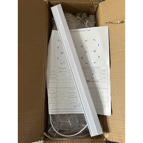 Ceiling LED lamp to be assembled from individual elements, including 28 tubes. Product sold online, in particular via eBay (article number 167546847988)