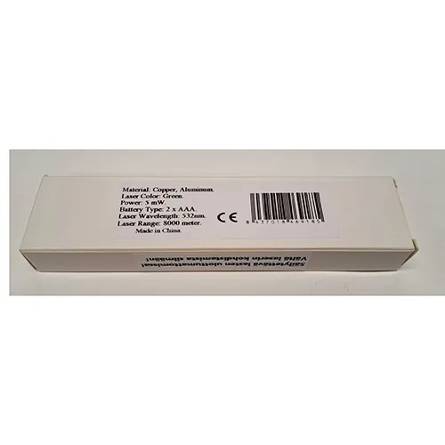 Laser pointer with a green light and laser function. Product sold online, in particular via www.electrocabin.com.