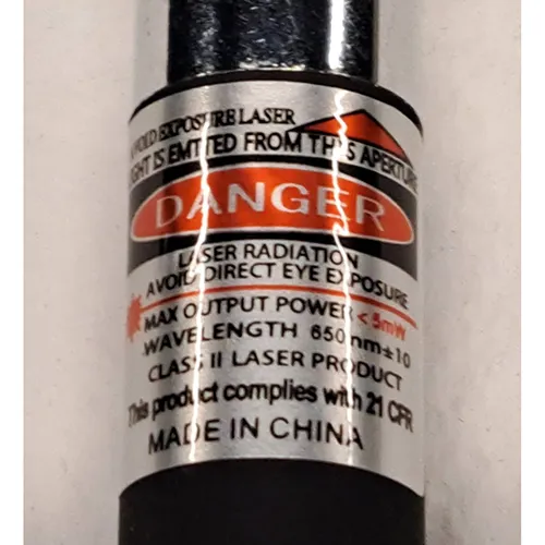 Laser pointer with a red light and laser function. Product sold online, in particular via www.electrocabin.com.