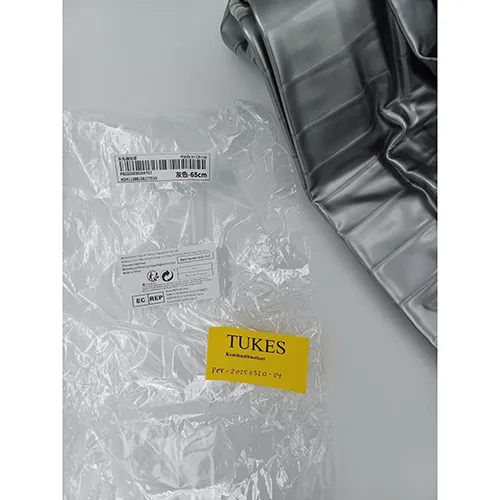 Grey plastic ball, intended for exercise, pilates and yoga. Product sold online, in particular via Shein (unique identifier: st2411288108177015).