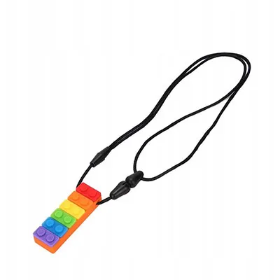 Teething toy made of colourful soft plastic, intended for babies. Product sold online, in particular via Allegro.pl.