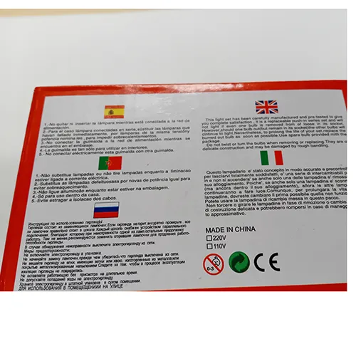 Lighting chain with 100 multicolored LED lights.