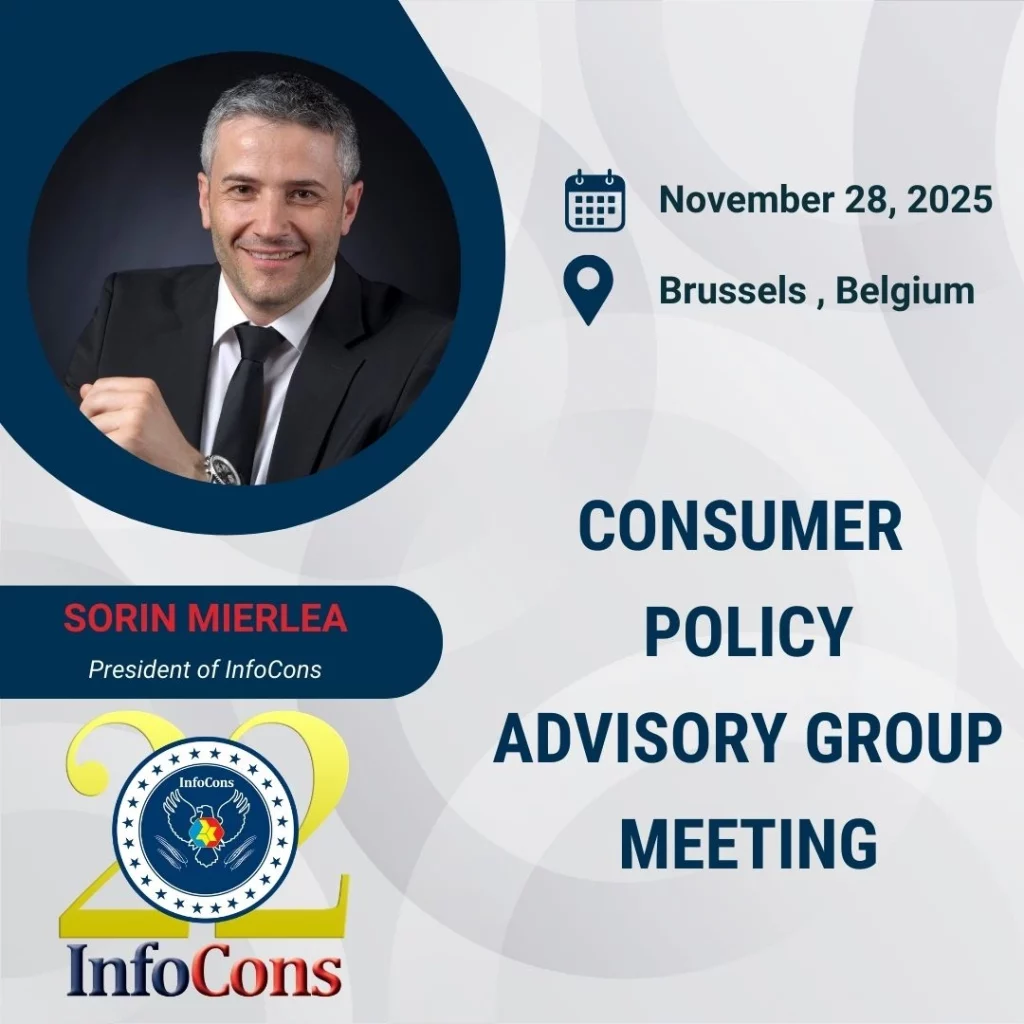 Sorin Mierlea , President of InfoCons Consumers Protection , attends the Consumer Policy Advisory Group Meeting