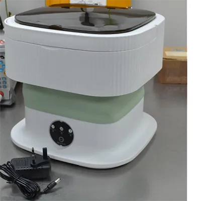 Small white portable washing machine. Product sold online, in particular via Amazon (ASIN: B0F23MZ25N).