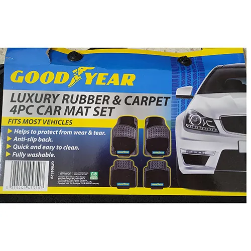 Set of black car floor mats.