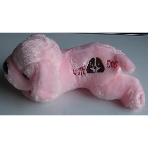 Battery-operated luminous soft toy in the shape of a pink dog. Product sold online, in particular via https://vm.tiktok.com.