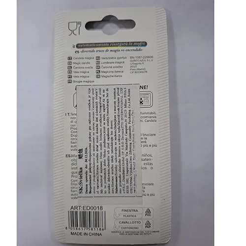 Candle set in four different colours. The candles are packed in a plastic bag of 10 pieces, each with a plastic candle holder.