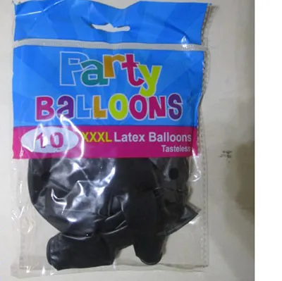 Ten black balloons.