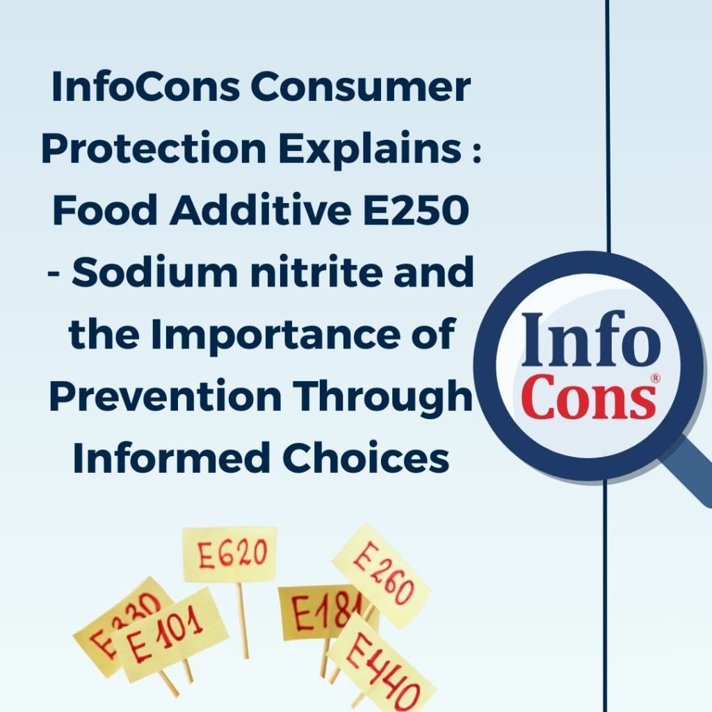 InfoCons Consumer Protection Explains : Food Additive E250 - Sodium nitrite and the Importance of Prevention Through Informed Choices