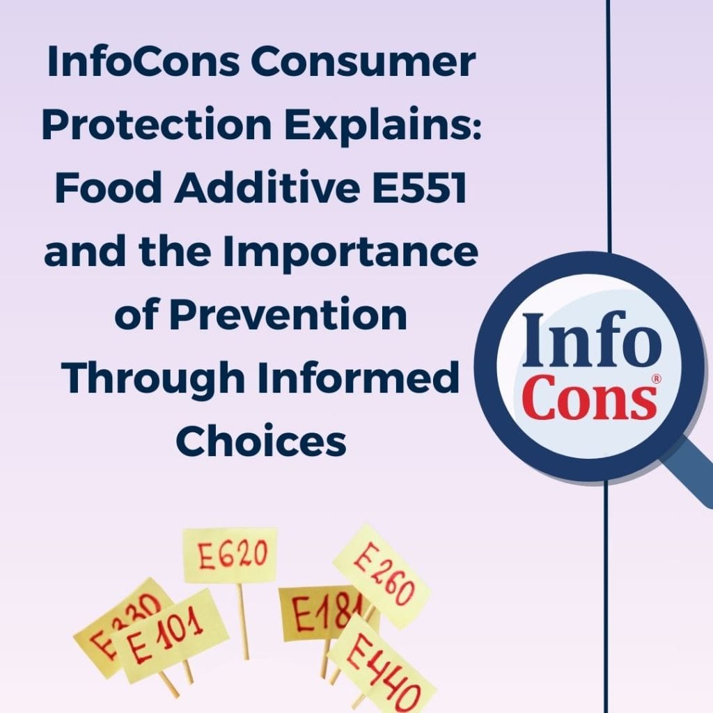 InfoCons Consumer Protection Explains : Food Additive E551 and the Importance of Prevention Through Informed Choices