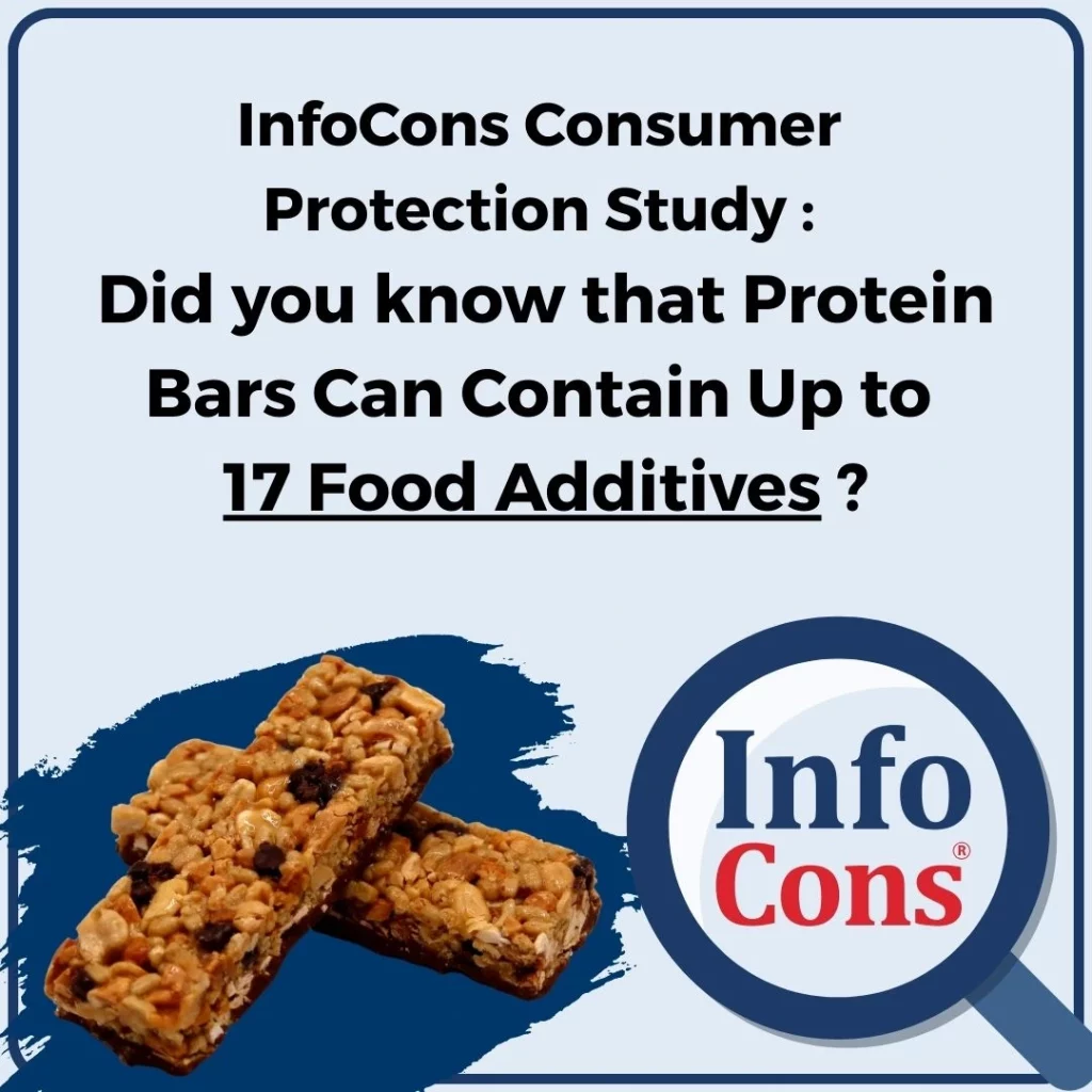 InfoCons Consumer Protection Study : Protein Bars Can Contain Up to 17 Food Additives