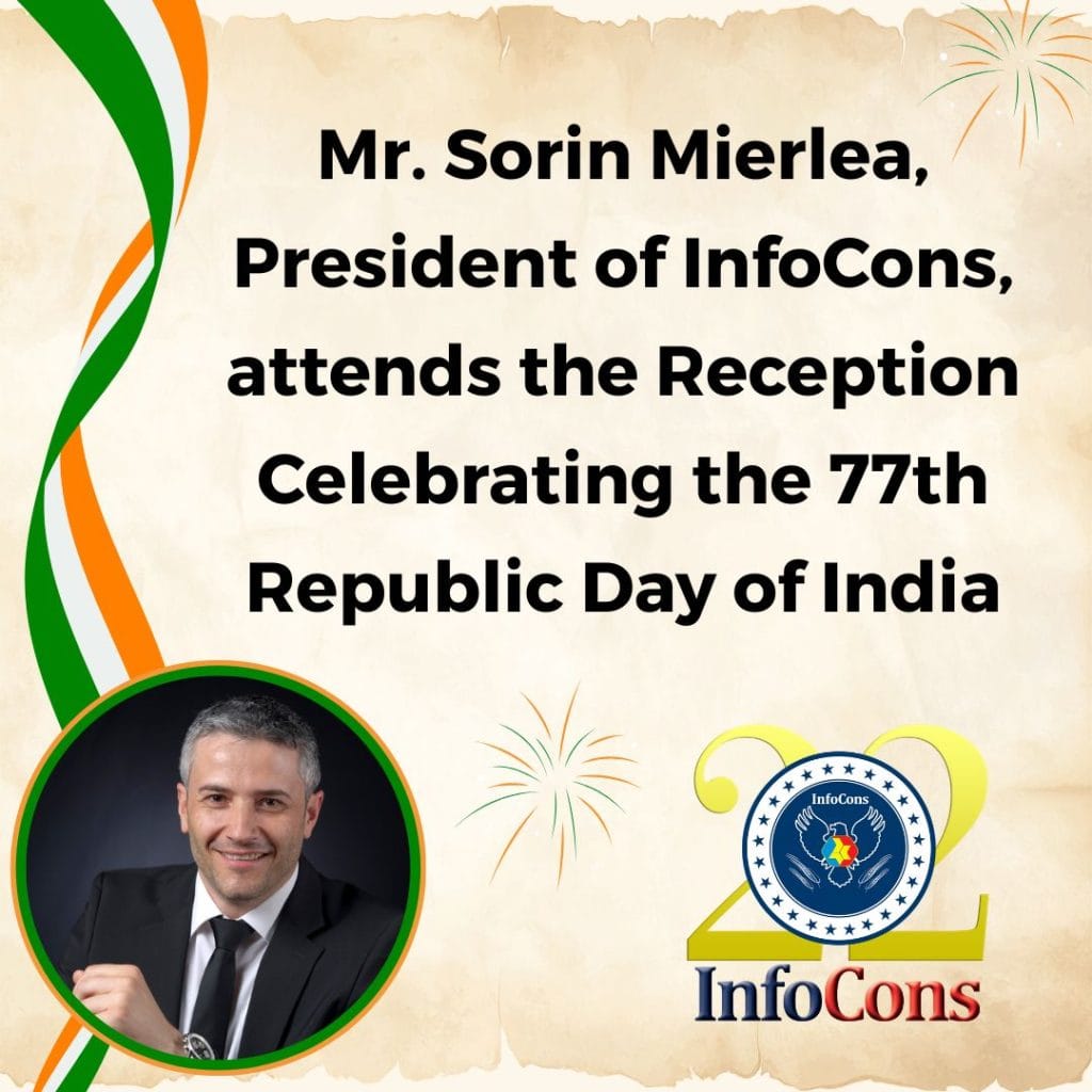 Mr. Sorin Mierlea , President of InfoCons Consumer Protection , attends the Reception Celebrating the 77th Republic Day of India