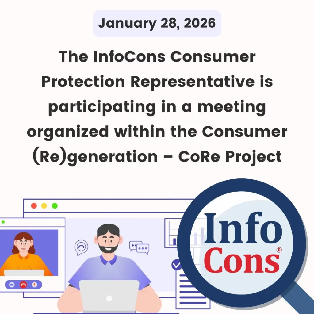 The InfoCons Consumer Protection Representative is participating in a meeting organized within the Consumer (Re)generation – CoRe Project