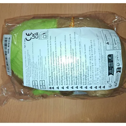 Brown and green plush toy in the shape of a capybara wearing a frog head cover and a detachable frog mask. Product sold online, in particular via Shein (unique identifier: sl25060321981221271).