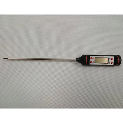 Digital thermometer with an LCD display and four red buttons. Product sold online, in particular via www.nay.sk.