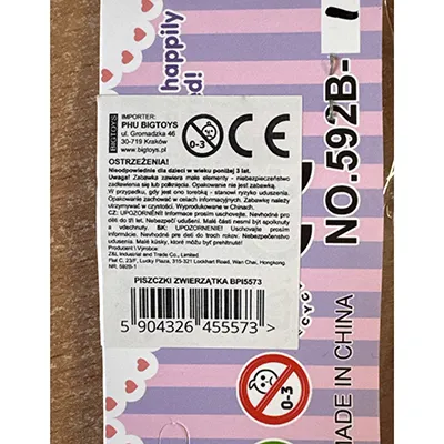 Set of squeaky plastic toys made of soft plastic material.