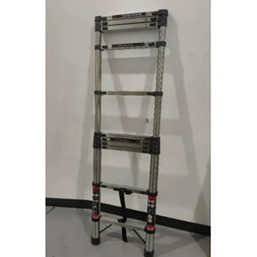 A stainless-steel telescopic ladder.