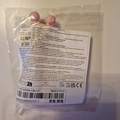 Baby rattle in a shape of a deer. Product sold online, in particular via Shein (unique identifier: sa25040228924237877)