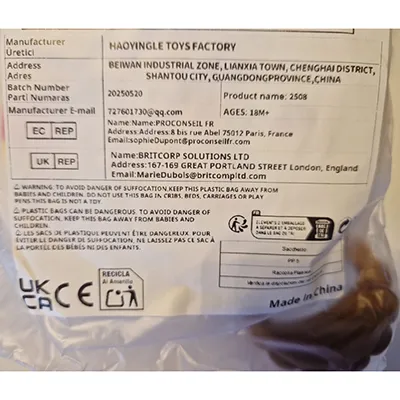 Toys set consisting of a rattle and a tambourine. Product sold online, in particular via Shein (SKU: sa25092202666818029).