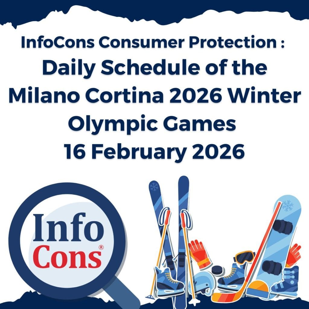 InfoCons Consumer Protection : Daily Schedule of the Milano Cortina 2026 Winter Olympic Games - 16 February 2026