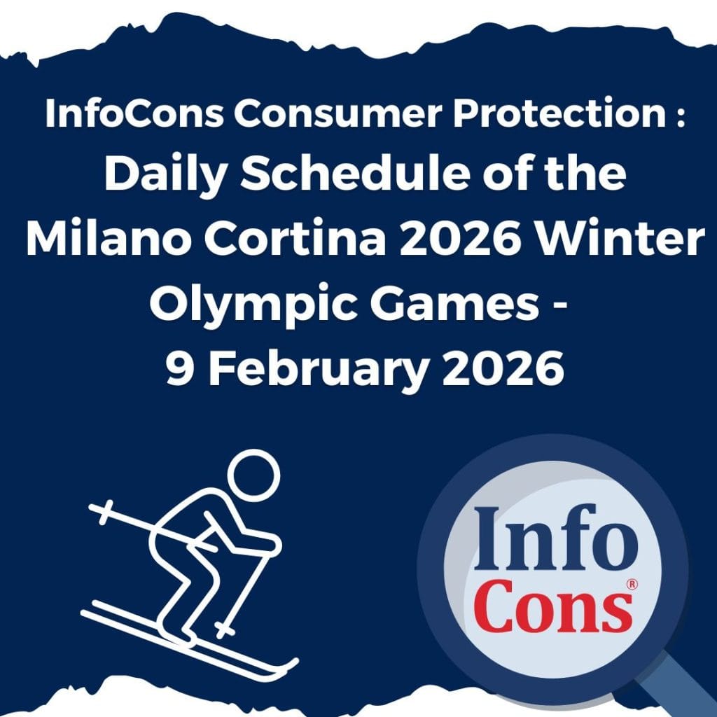 InfoCons Consumer Protection : Daily Schedule of the Milano Cortina 2026 Winter Olympic Games - 9 February 2026