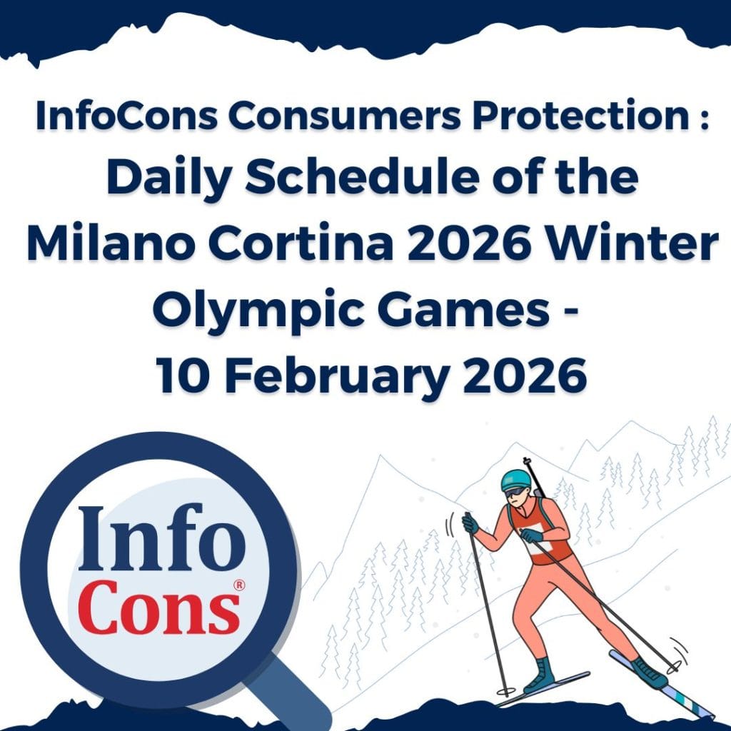 InfoCons Consumers Protection : Daily Schedule of the Milano Cortina 2026 Winter Olympic Games - 10 February 2026