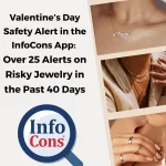 Valentine’s Day Safety Alert in the InfoCons App : Over 25 Alerts on Risky Jewelry in the Past 40 Days
