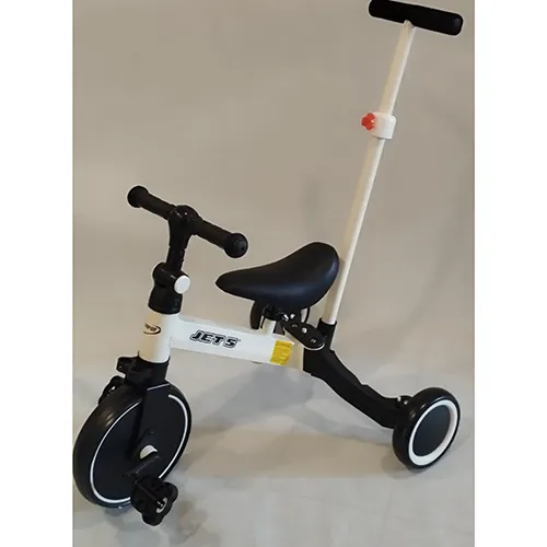 Tricycle with mounting pedals on the front wheel.