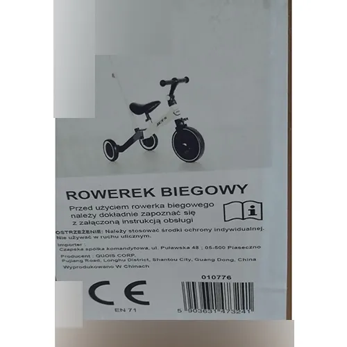 Tricycle with mounting pedals on the front wheel.