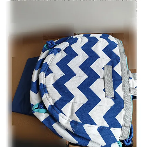 Blue-white textile swing for children under three years of age. Product sold online, in particular via Amazon (ASIN: B0D3HM6TDV).