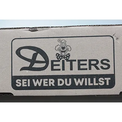 Black and white panda fancy-dress costume, intended for children, 850 mm of length and 380 mm of width. Size 74. Made from 100% polyester. Product sold online, in particular via www.deiters.de.