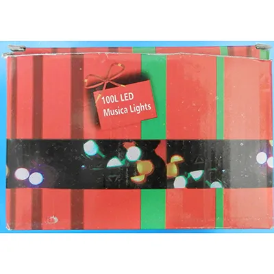 String-shaped decorative lighting chain with an 8-function flashing unit and with a socket-outlet for expanding the lighting chain with additional members. Technical data: 220-240 V, 50Hz/60Hz, 11 W, Class 0.