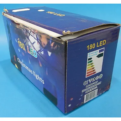 String-shaped decorative lighting chain with an 8-function flashing unit. Technical data: 220-240 V, 50Hz 60Hz, 11 W, Class 0.