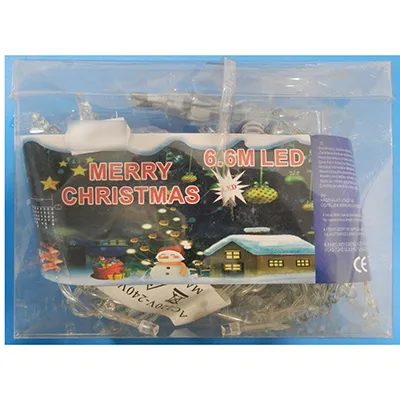 Icicle-shaped decorative lighting chain which can be expanded with additional members. Voltage of 220-240 V, frequency of 50Hz/60Hz, power rating of 11 W.