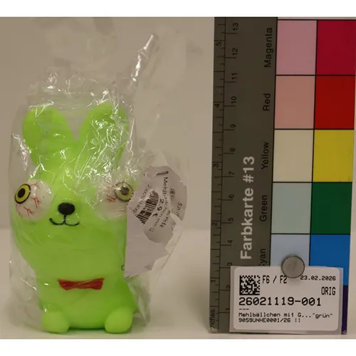 Rabbit shaped squishy toy.