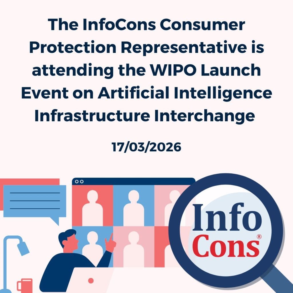 The InfoCons Consumer Protection Representative is attending the WIPO Launch Event on Artificial Intelligence Infrastructure Interchange
