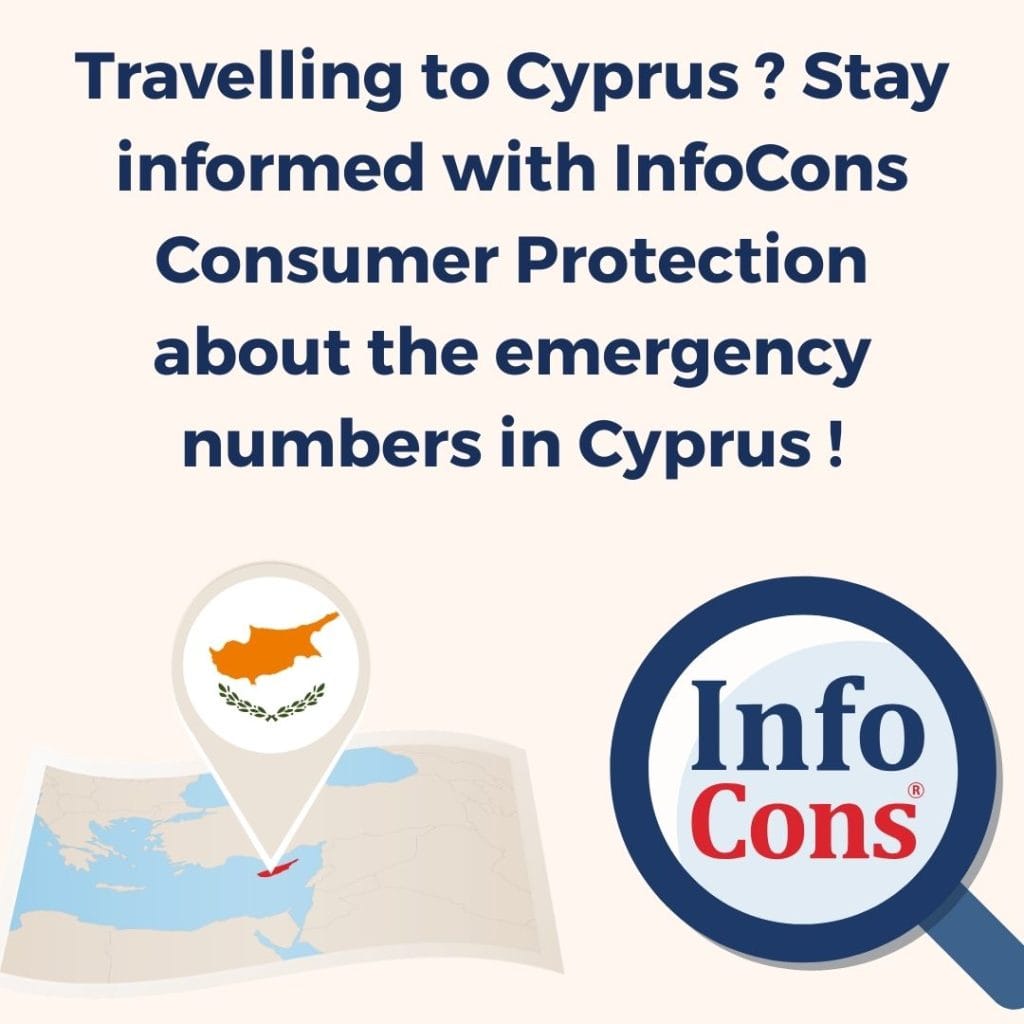 Travelling to Cyprus ? Stay informed with InfoCons Consumer Protection about the emergency numbers in Cyprus !