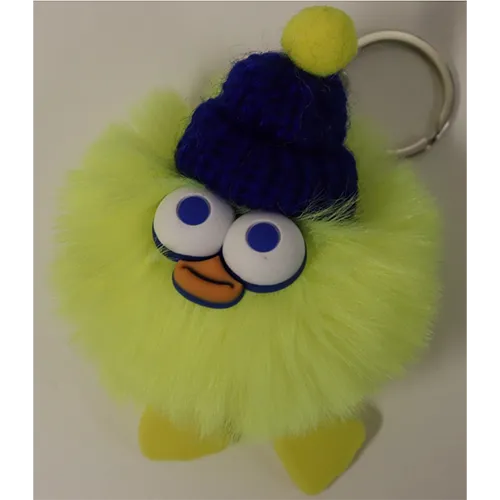 A set consisting of yellow slime and a soft toy with a key ring.