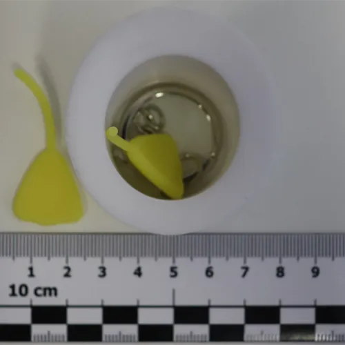 A set consisting of yellow slime and a soft toy with a key ring.