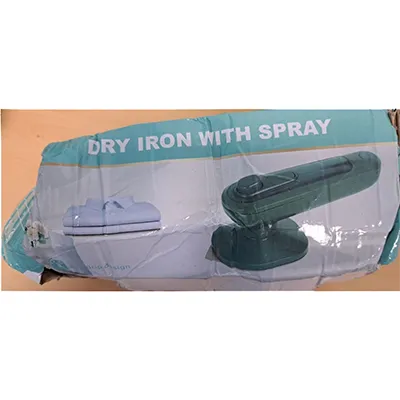 Portable hanging mini ironing machine. Product sold online, in particular via Aliexpress (unique product identifier: 1005009043222389).