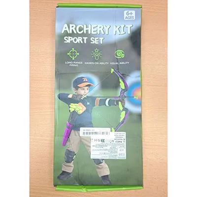 Black, green and purple bow with three small arrows and a target. Product sold online, in particular via SHEIN(unique product identifier:sl25091638478606468)