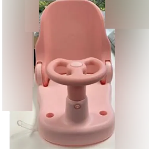 Pink bath stand with non-slip pad for babies. Product sold online, in particular via Wish (unique identifier: 63eafb2fe95458b1329aacf1) and