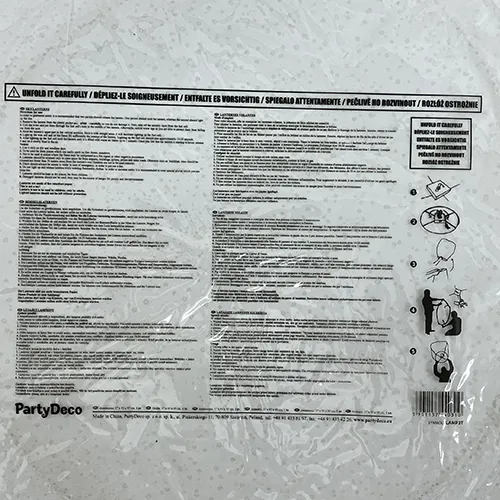 White sky lantern. The fuel for the flame heating the air can be a solid, liquid or gas. Dimensions: 38 x 70 x 102 cm. Product sold online, in particular via www.derhochze