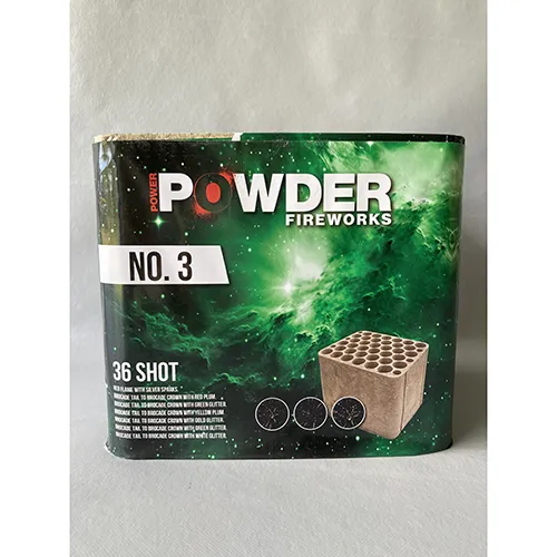 Combination of shot tubes and fountain with 36 shots.