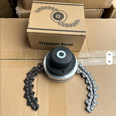 Flail-type cutting attachment with two chainsaw chains. Product sold online, in particular via Alibaba (unique identifier: 1601729499581).