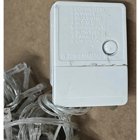 Lighting chain containing non-replaceable LED light sources. The product includes a device for changing lighting modes.