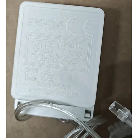 Lighting chain containing non-replaceable LED light sources. The product includes a device for changing lighting modes.