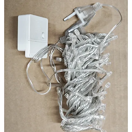Lighting chain intended for interconnection, which contains non-replaceable LED lights and a device for changing lighting modes.