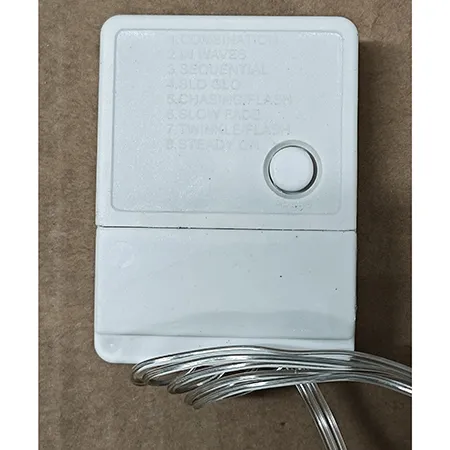 Lighting chain intended for interconnection, which contains non-replaceable LED lights and a device for changing lighting modes.